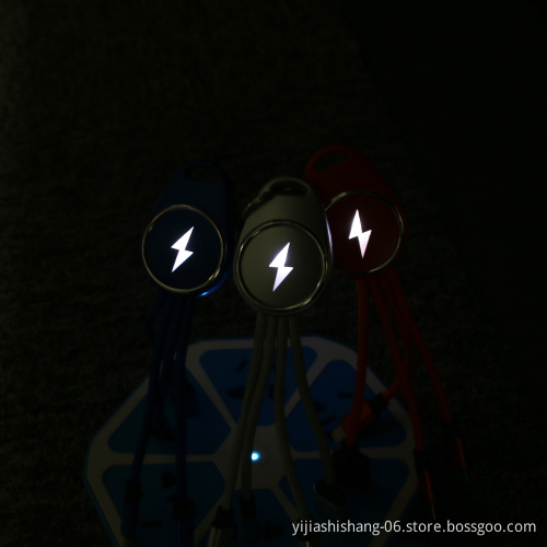Yijiashishang 2020 New Arrival Fast Charging Phone Cable with LED Light up Logo Cable Charger Promotional USB Cable For All Mobile Phones